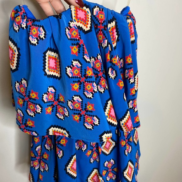 Blue Floral Mini Dress - Picture 5 of 5